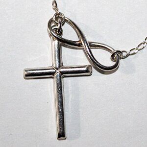 Sterling Silver Cross & Infinity Loop Necklace